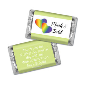 Personalized LGBT Wedding Rainbow Hearts Hershey's Miniatures
