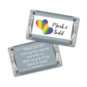 Personalized LGBT Wedding Rainbow Hearts Mini Wrappers Only