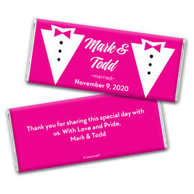 Personalized Gay Wedding Groom & Groom Chocolate Bar Wrappers Only