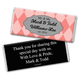 Personalized Gay Wedding Mr. & Mr. Regal Chocolate Bar Wrappers Only