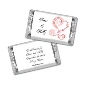 Rehearsal Dinner Personalized Hershey's Miniatures Wrappers Swirled Hearts