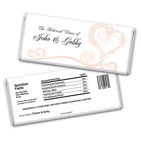 Rehearsal Dinner Personalized Chocolate Bar Wrappers Swirled Hearts