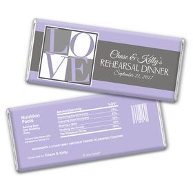 Rehearsal Dinner Personalized Chocolate Bar Pop Art Love Square