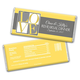 Rehearsal Dinner Personalized Chocolate Bar Pop Art Love Square