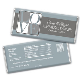 Rehearsal Dinner Personalized Chocolate Bar Wrappers Pop Art Love Square