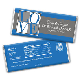 Rehearsal Dinner Personalized Chocolate Bar Wrappers Pop Art Love Square