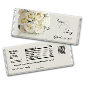 Wedding Rehearsal Dinner Personalized Chocolate Bar White Bouquet