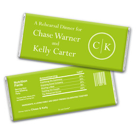 Rehearsal Dinner Personalized Chocolate Bar Wrappers Monograms