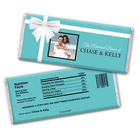 Wedding Rehearsal Dinner Personalized Chocolate Bar Wrappers Tiffany Style Bow