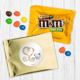 Personalized Rehearsal Dinner Swirled Hearts Peanut M&Ms