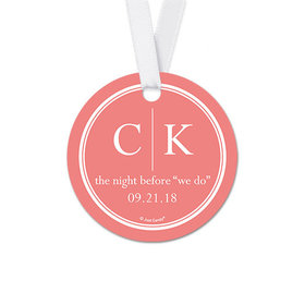 Personalized Round Initials Rehearsal Dinner Favor Gift Tags (20 Pack)