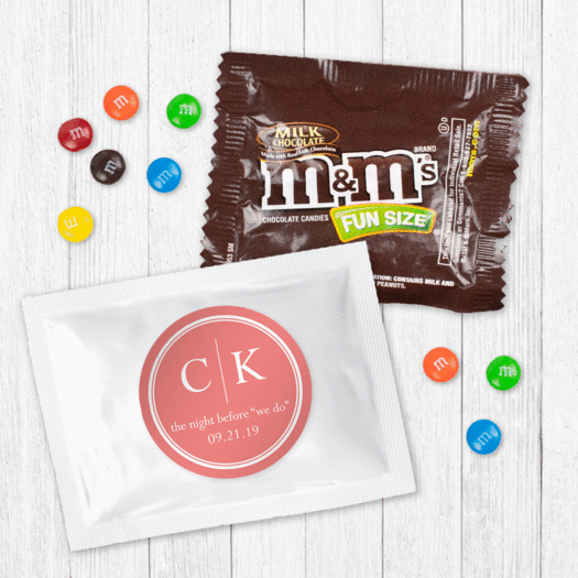 Personalized Rehearsal Dinner Side by Side Milk Chocolate M&Ms