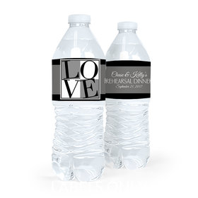 Personalized Rehearsal Dinner Pop Art Love Water Bottle Sticker Labels (5 Labels)