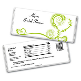 Bridal Shower Favor Personalized Chocolate Bar Wrappers Swirled Hearts