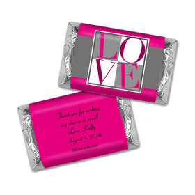 Bridal Shower Favor Personalized Hershey's Miniatures Wrappers Pop Art Square Love