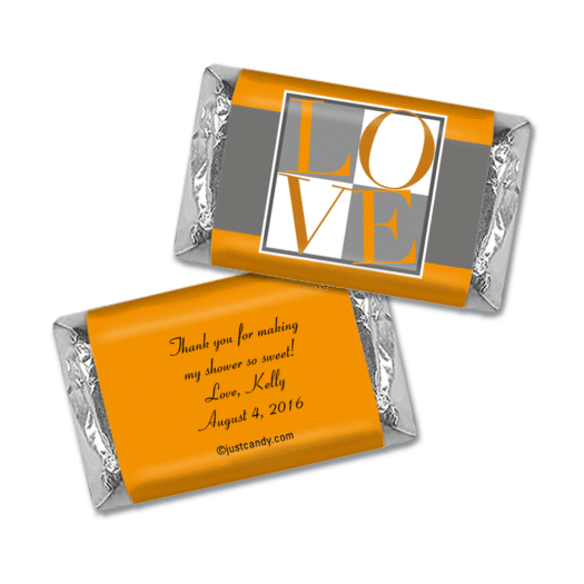 Bridal Shower Favor Personalized Hershey's Miniatures Wrappers Pop Art Square Love