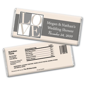 Bridal Shower Favor Personalized Chocolate Bar Wrappers Pop Art Square Love