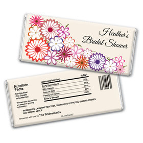 Bridal Shower Favor Personalized Chocolate Bar Colorful Flowers