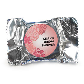 Bridal Shower Favor Personalized York Peppermint Patties Pink Flowers