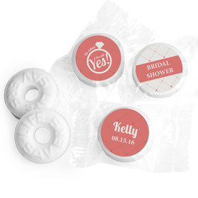 Bridal Shower Favor Personalized Life Savers Mints She Said Yes! Ring