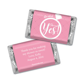Bridal Shower Favor Personalized Hershey's Miniatures Wrappers She Said Yes! Ring