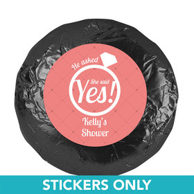 Bridal Shower Favor 1.25" Sticker She Said Yes! Ring (48 Stickers)