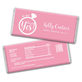 Bridal Shower Favor Personalized Chocolate Bar She Said Yes! Ring
