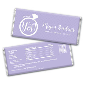 Bridal Shower Favor Personalized Chocolate Bar Wrappers She Said Yes! Ring