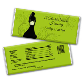 Bridal Shower Favor Personalized Chocolate Bar Bride Silhouette