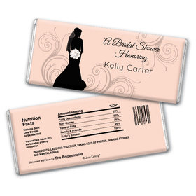 Bridal Shower Favor Personalized Chocolate Bar Bride Silhouette