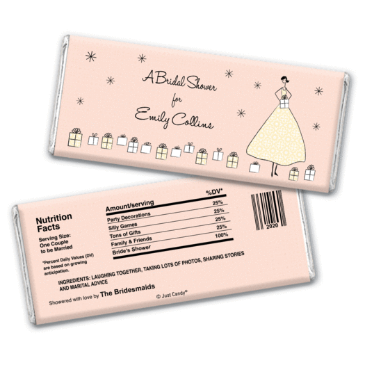 Bridal Shower Favor Personalized Chocolate Bar Wrappers Many Gifts