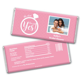 Bridal Shower Favor Personalized Chocolate Bar She Said Yes! Photo