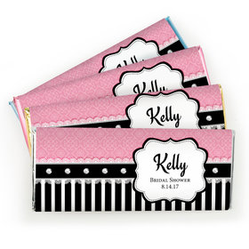 Bridal Shower Favor Personalized Chocolate Bar Stripes and Dots