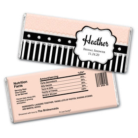 Bridal Shower Favor Personalized Chocolate Bar Wrappers Stripes and Dots