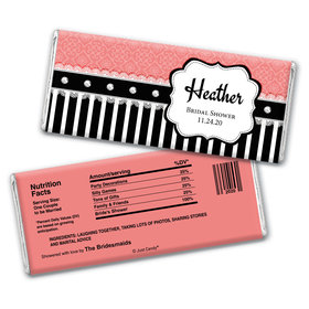 Bridal Shower Favor Personalized Chocolate Bar Wrappers Stripes and Dots