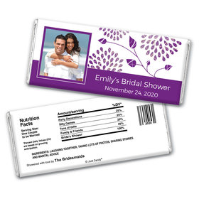 Bridal Shower Favor Personalized Chocolate Bar Wrappers Leaves with Photo