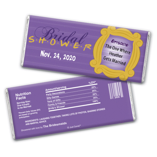 Bridal Shower Favor Personalized Chocolate Bar Wrappers Friends TV Show