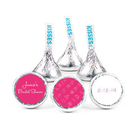 Bridal Shower Favors Personalized Pink Wedding Symbols 3/4" Sticker (108 Stickers)