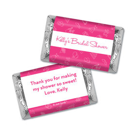 Bridal Shower Favors Personalized Pink Wedding Symbols Hershey's Miniatures Wrappers
