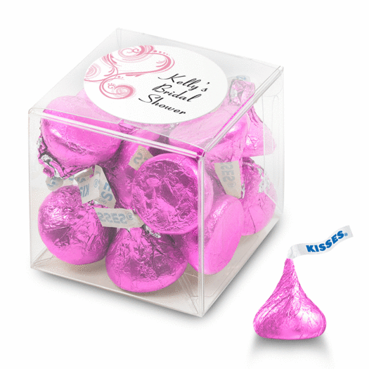 Bridal Shower Favor Personalized Box Swirled Hearts (25 Pack)