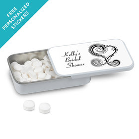 Bridal Shower Favor Personalized Mint Tin Swirled Hearts
