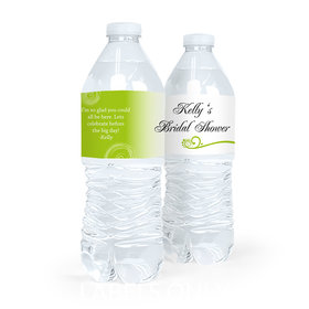 Personalized Bridal Shower Swirled Hearts Water Bottle Sticker Labels (5 Labels)