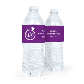 Personalized Bridal Shower Ring Water Bottle Labels (5 Labels)