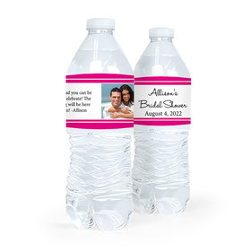 Personalized Bridal Shower Classic Photo Water Bottle Sticker Labels (5 Labels)