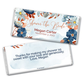 Personalized Blue Floral Shower The Bride Chocolate Bar