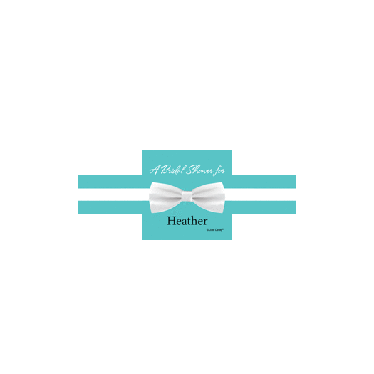 Personalized Bridal Shower Tiffany Style Bow Square Sticker for Colored Popcorn
