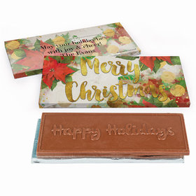 Deluxe Personalized Christmas Holly Chocolate Bar in Gift Box