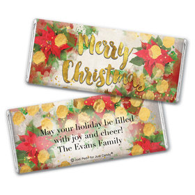 Personalized Christmas Holly Chocolate Bar Wrappers Only
