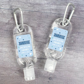 Personalized Baby Shower It's A Boy! Hand Sanitizer with Carabiner 1. fl. Oz.