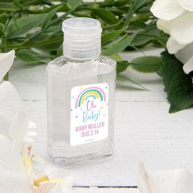 Personalized Baby Shower Rainbow Baby Hand Sanitizer 2 fl. Oz